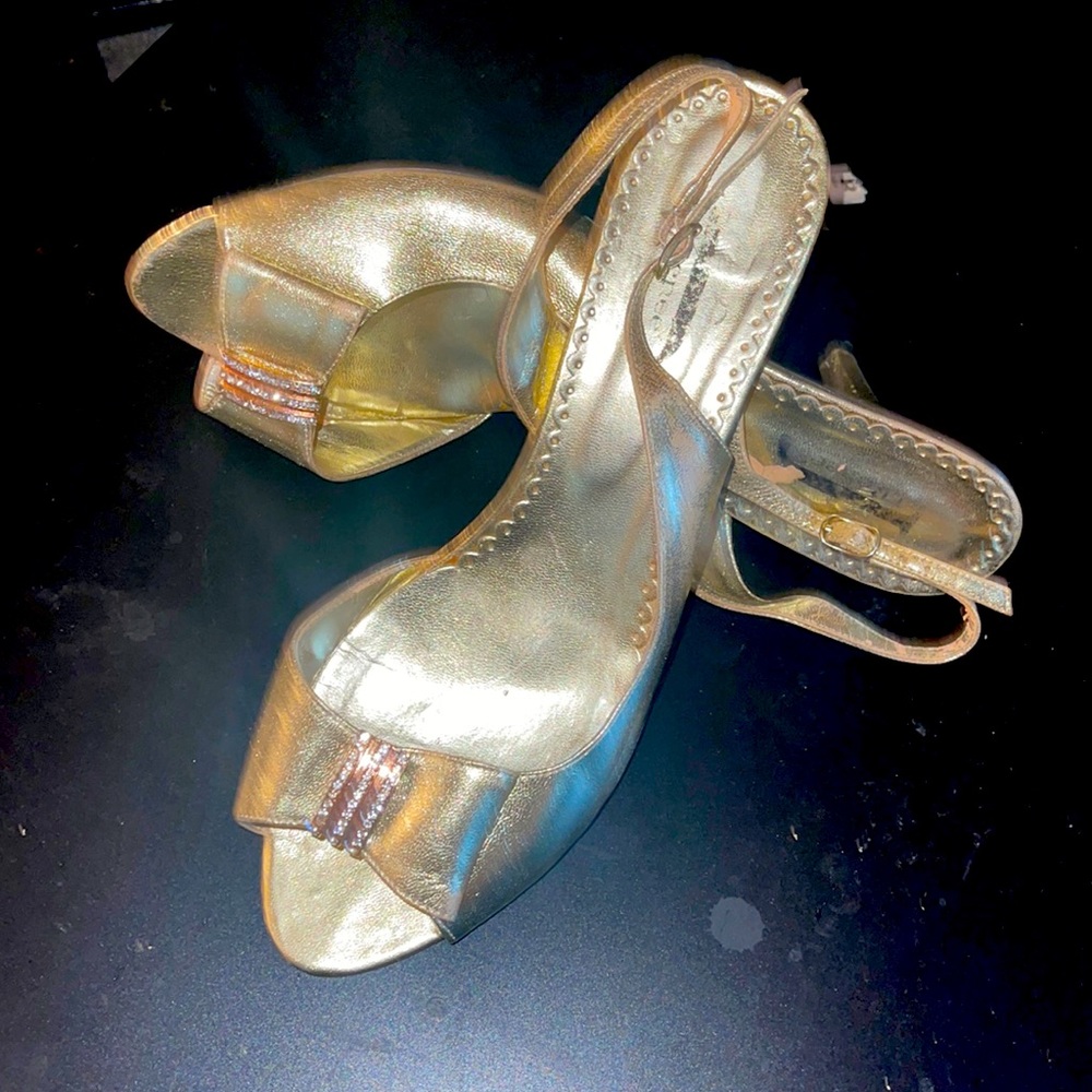 Gold Heeled Sandals